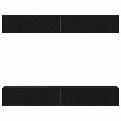 vidaXL TV Cabinet Set 4 pcs Black Oak Engineered Wood 6