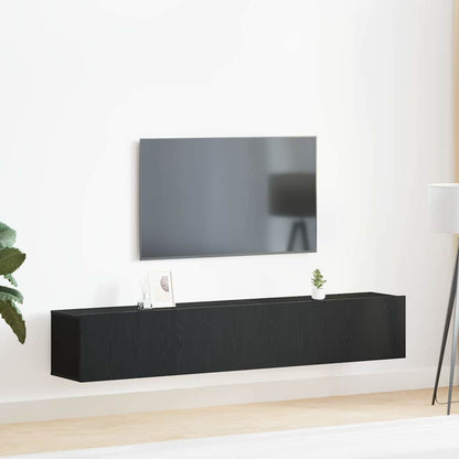 2 Piece TV Cabinet Set Engineered Wood Width 80/100 cm Black oak
