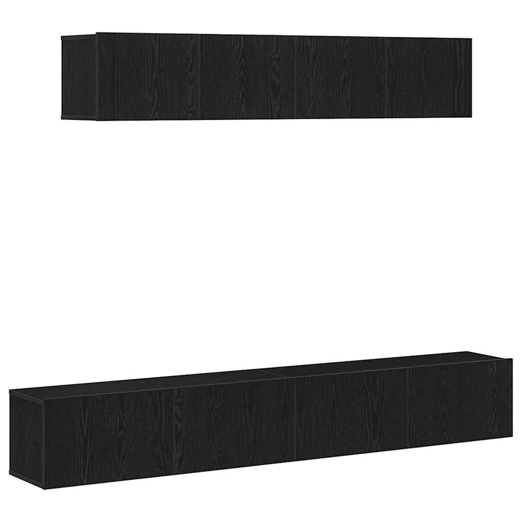 vidaXL TV Cabinet Set 4 pcs Black Oak 2