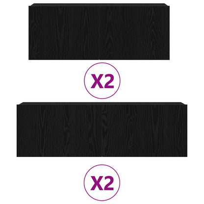 vidaXL TV Cabinet Set 4 pcs Black Oak 4