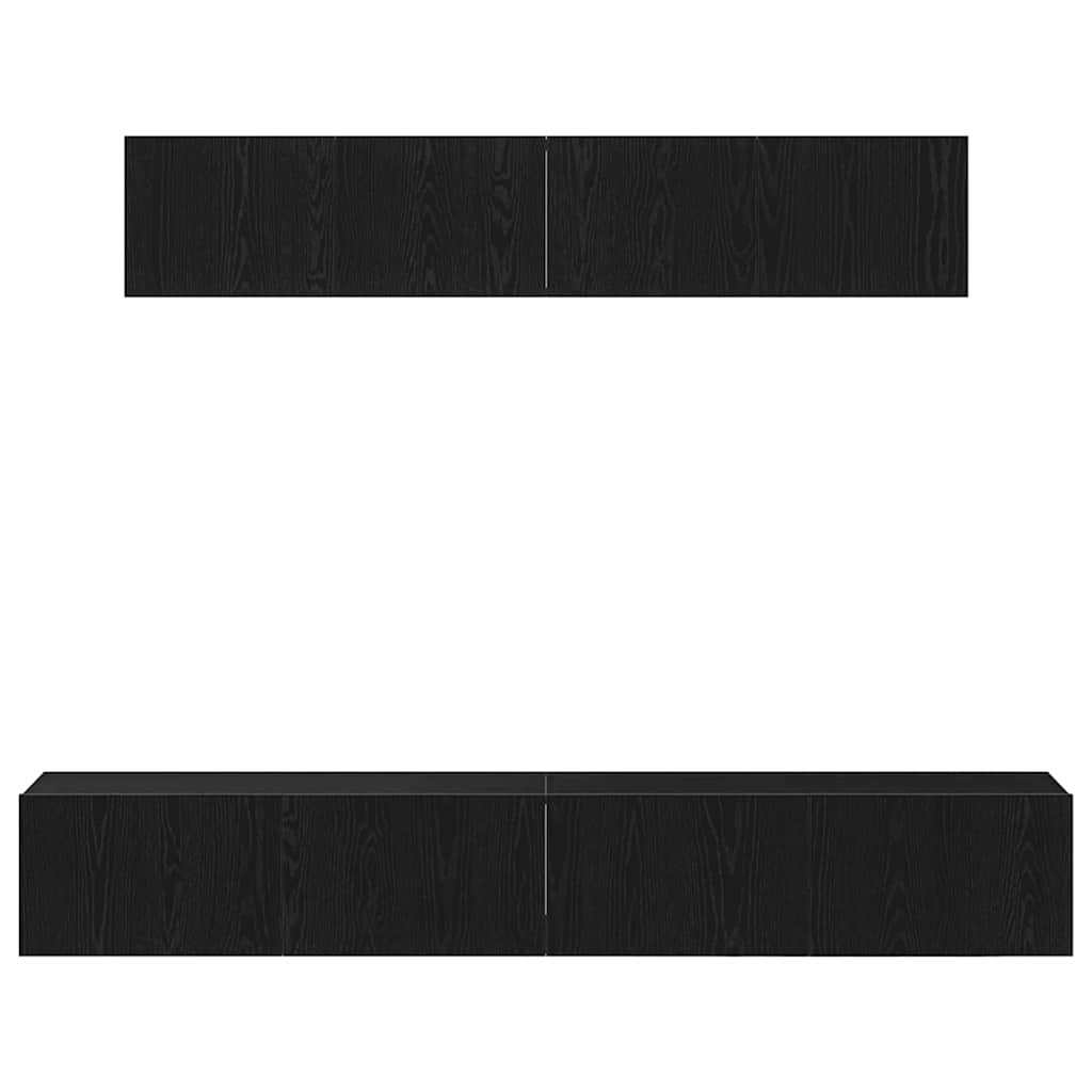 vidaXL TV Cabinet Set 4 pcs Black Oak 5