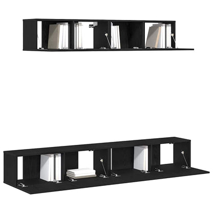 vidaXL TV Cabinet Set 4 pcs Black Oak 3
