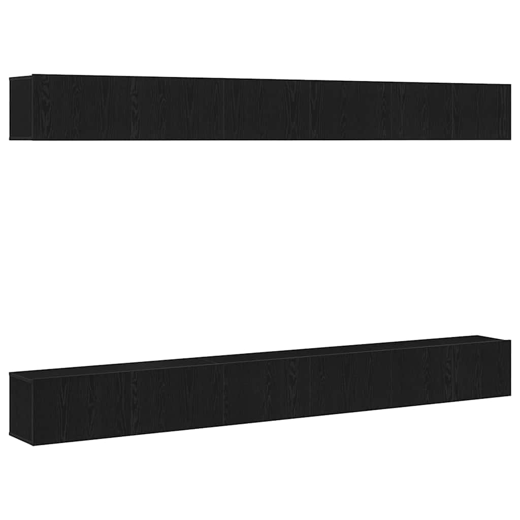 vidaXL TV Cabinet Set 6 pcs Black Oak Engineered Wood 2