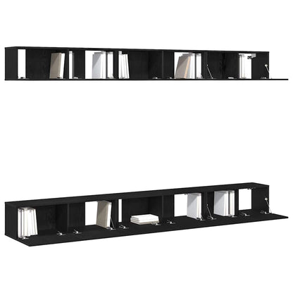 vidaXL TV Cabinet Set 6 pcs Black Oak Engineered Wood 3