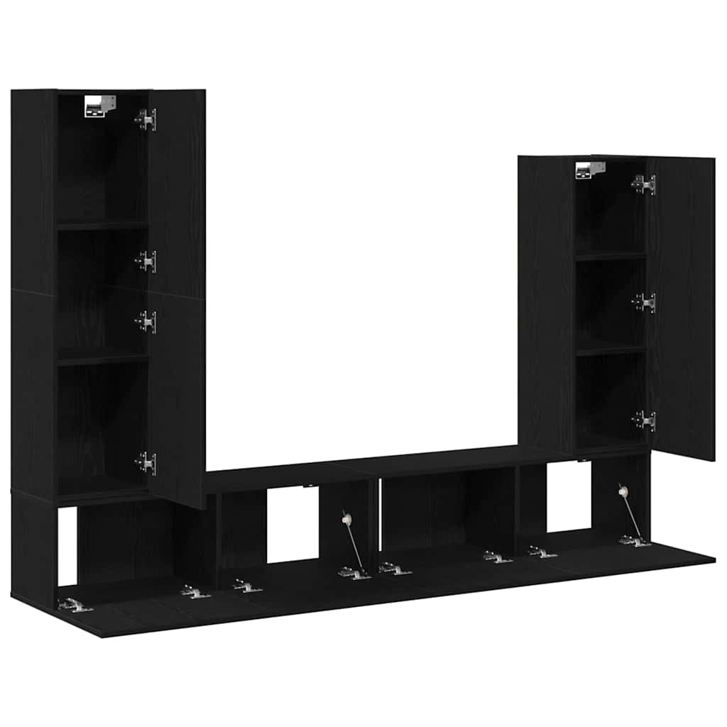 vidaXL TV Cabinet Set 6 pcs 30.5 x 30 x 110 cm Black Oak 4