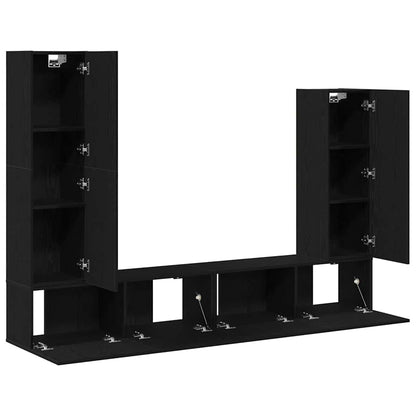 vidaXL TV Cabinet Set 6 pcs 30.5 x 30 x 110 cm Black Oak 4