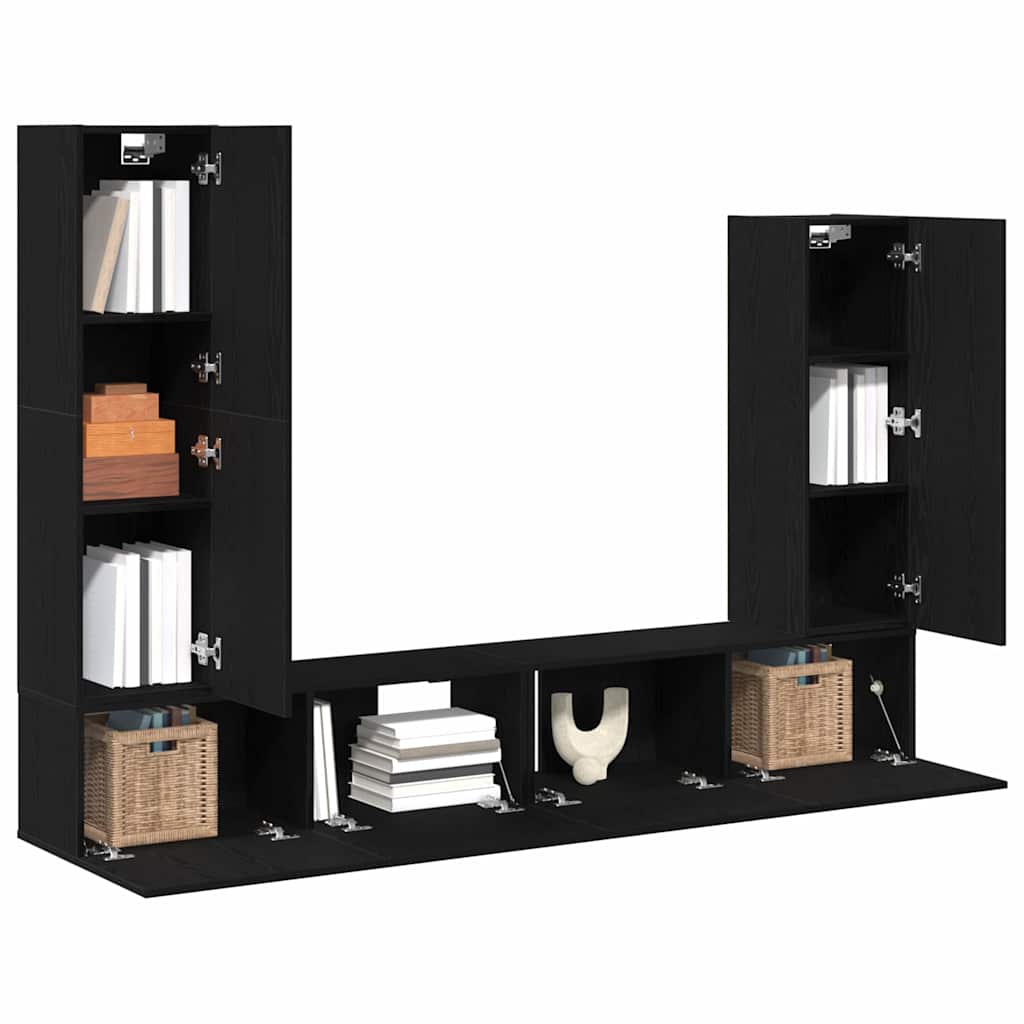 vidaXL TV Cabinet Set 6 pcs 30.5 x 30 x 110 cm Black Oak 3