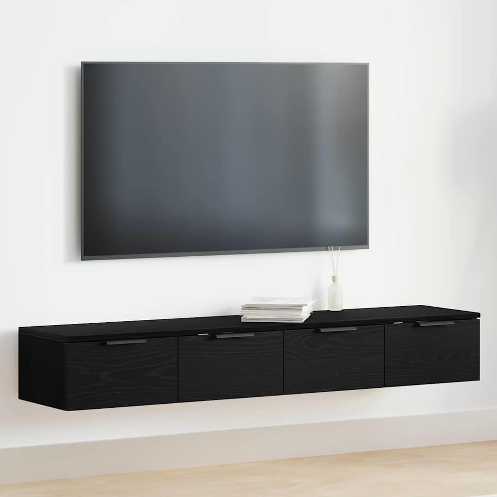Wall Cabinets 2 pcs 68x30x20 cm Engineered Wood Black oak