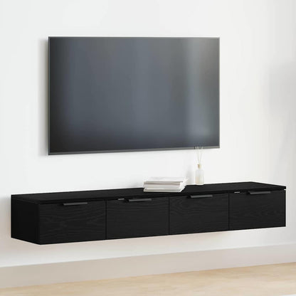 Wall Cabinets 2 pcs 68x30x20 cm Engineered Wood Black oak