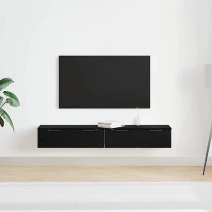 Wall Cabinets 2 pcs 68x30x20 cm Engineered Wood Black oak