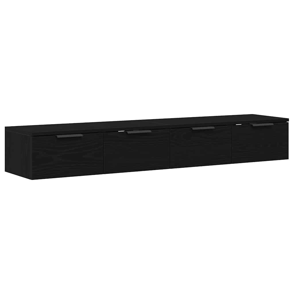 Wall Cabinets 2 pcs 68x30x20 cm Engineered Wood Black oak