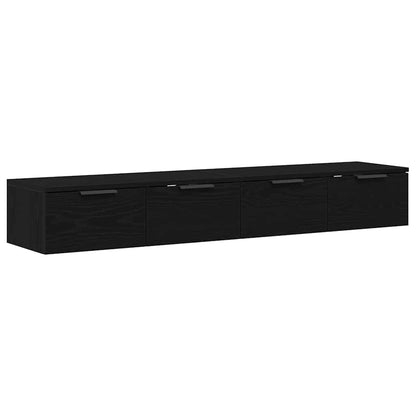 Wall Cabinets 2 pcs 68x30x20 cm Engineered Wood Black oak