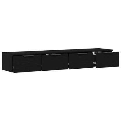 Wall Cabinets 2 pcs 68x30x20 cm Engineered Wood Black oak