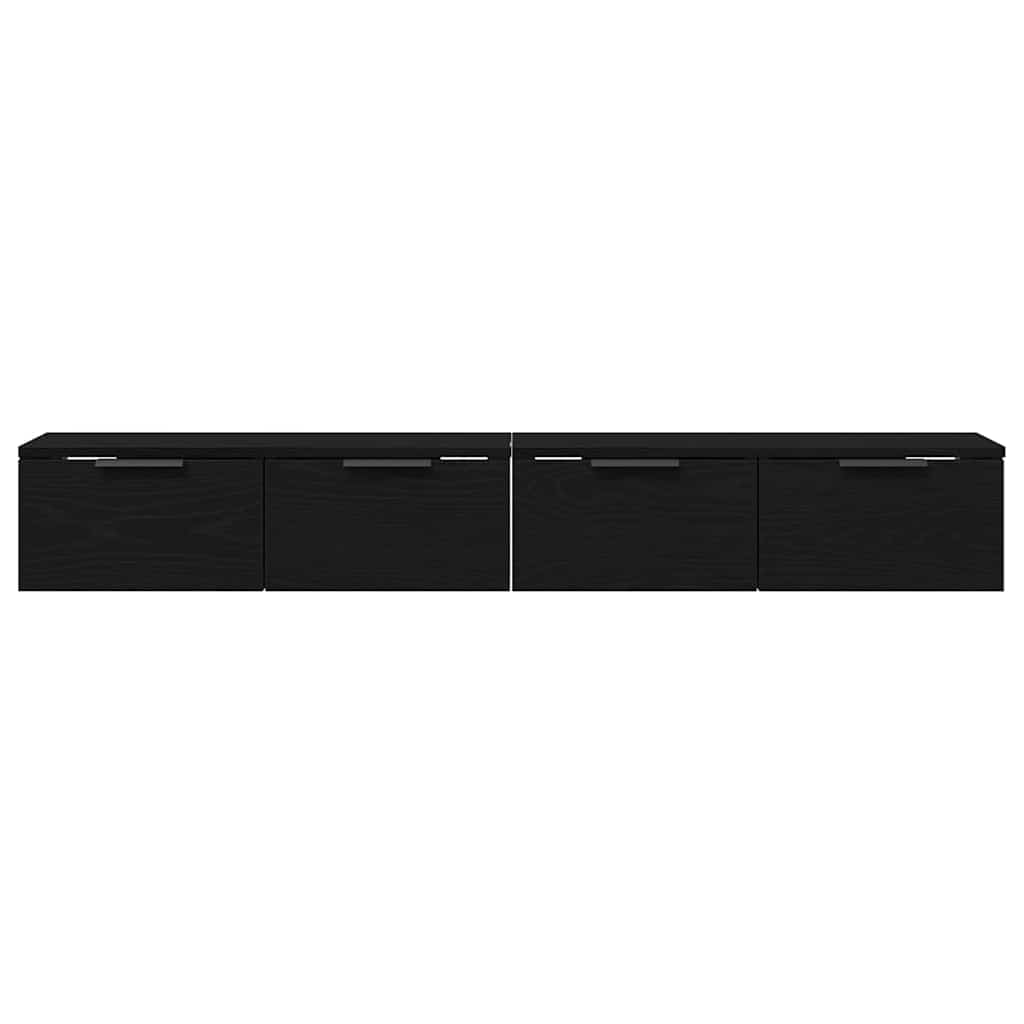 Wall Cabinets 2 pcs 68x30x20 cm Engineered Wood Black oak