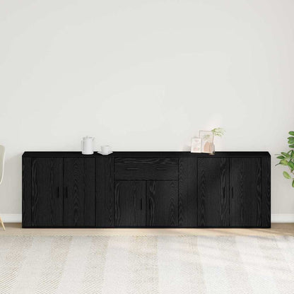 vidaXL Sideboard Black Oak 240 x 33 x 70 cm Engineered Wood 4