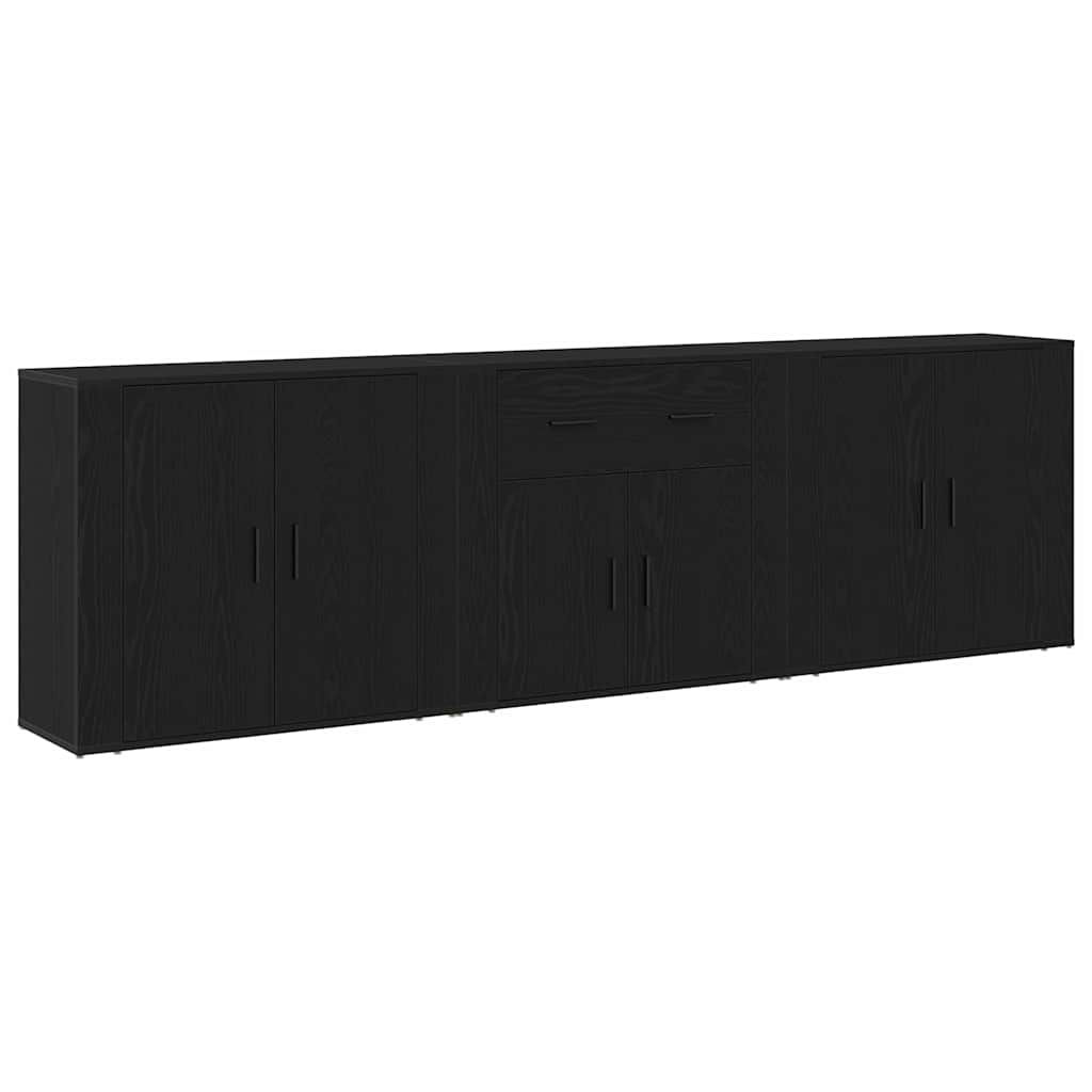 vidaXL Sideboard Black Oak 240 x 33 x 70 cm Engineered Wood 2