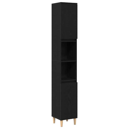 vidaXL Bathroom Furniture Set 3 pcs Black Oak 5