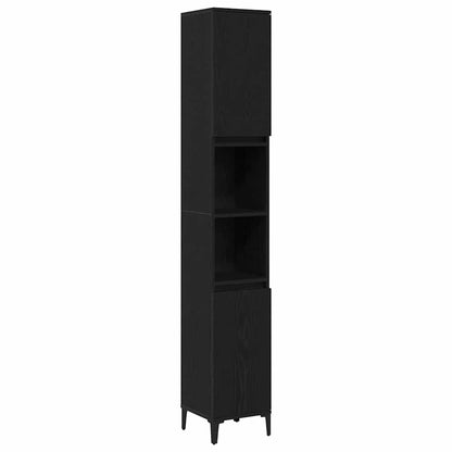 vidaXL Bathroom Furniture Set 3 pcs Black Oak 5