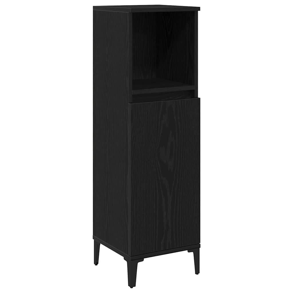 vidaXL Bathroom Furniture Set 3 pcs Black Oak 6
