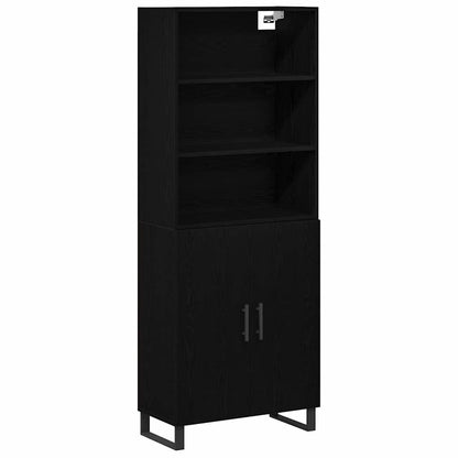Highboard 69.5x34x180 cm Engineered Wood 2 Doors Black oak