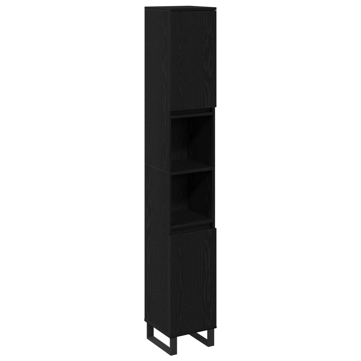 vidaXL Bathroom Furniture Set 3 pcs Black Oak 5