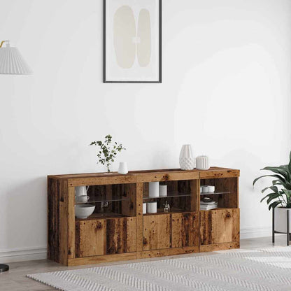 vidaXL LED Sideboard Old Wood 162 x 37 x 67 cm Engineered Wood 1