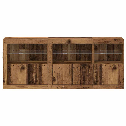 vidaXL LED Sideboard Old Wood 162 x 37 x 67 cm Engineered Wood 6