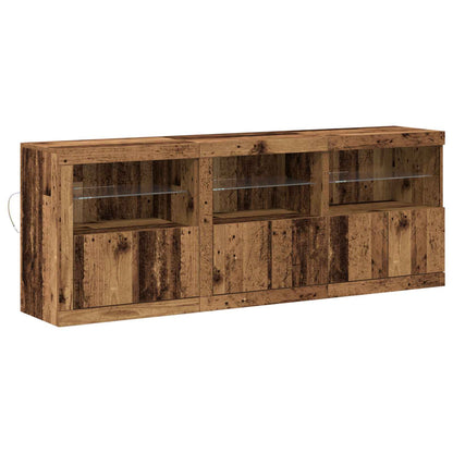 vidaXL LED Sideboard Old Wood 181 x 37 x 67 cm Engineered Wood 2
