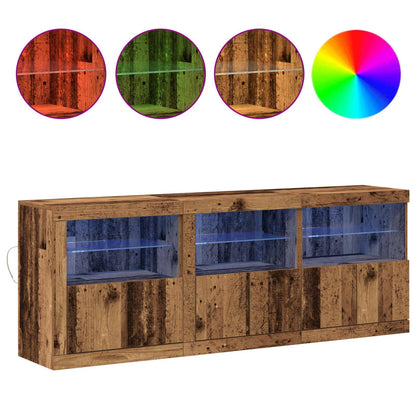 vidaXL LED Sideboard Old Wood 181 x 37 x 67 cm Engineered Wood 4