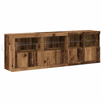 vidaXL LED Sideboard Old Wood 202 x 37 x 67 cm Engineered Wood 2