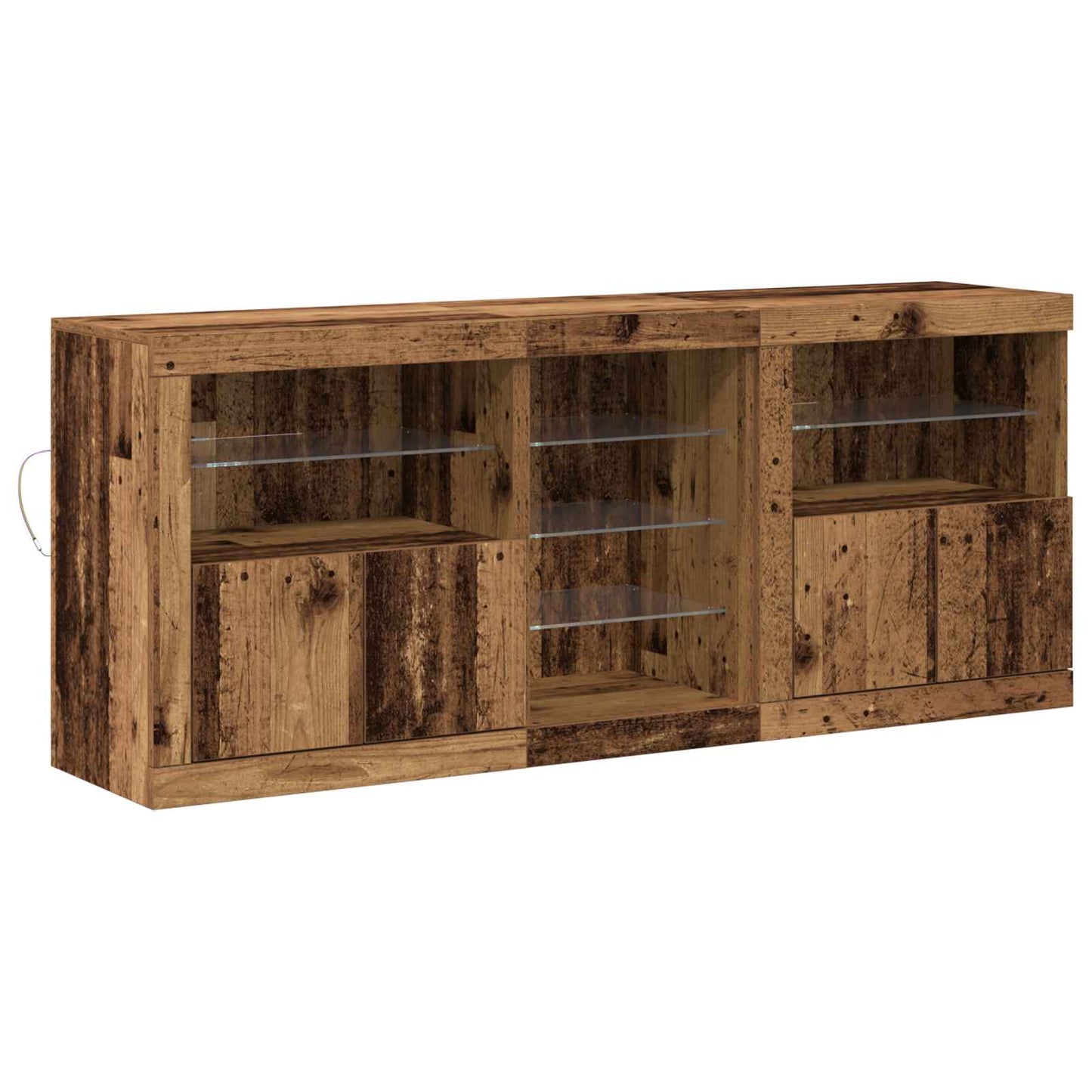 vidaXL LED Sideboard Old Wood 162 x 37 x 67 cm Engineered Wood 2