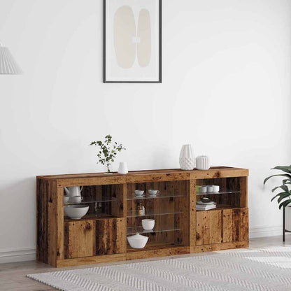 vidaXL LED Sideboard Old Wood 181.5 x 37 x 67 cm Engineered Wood 1