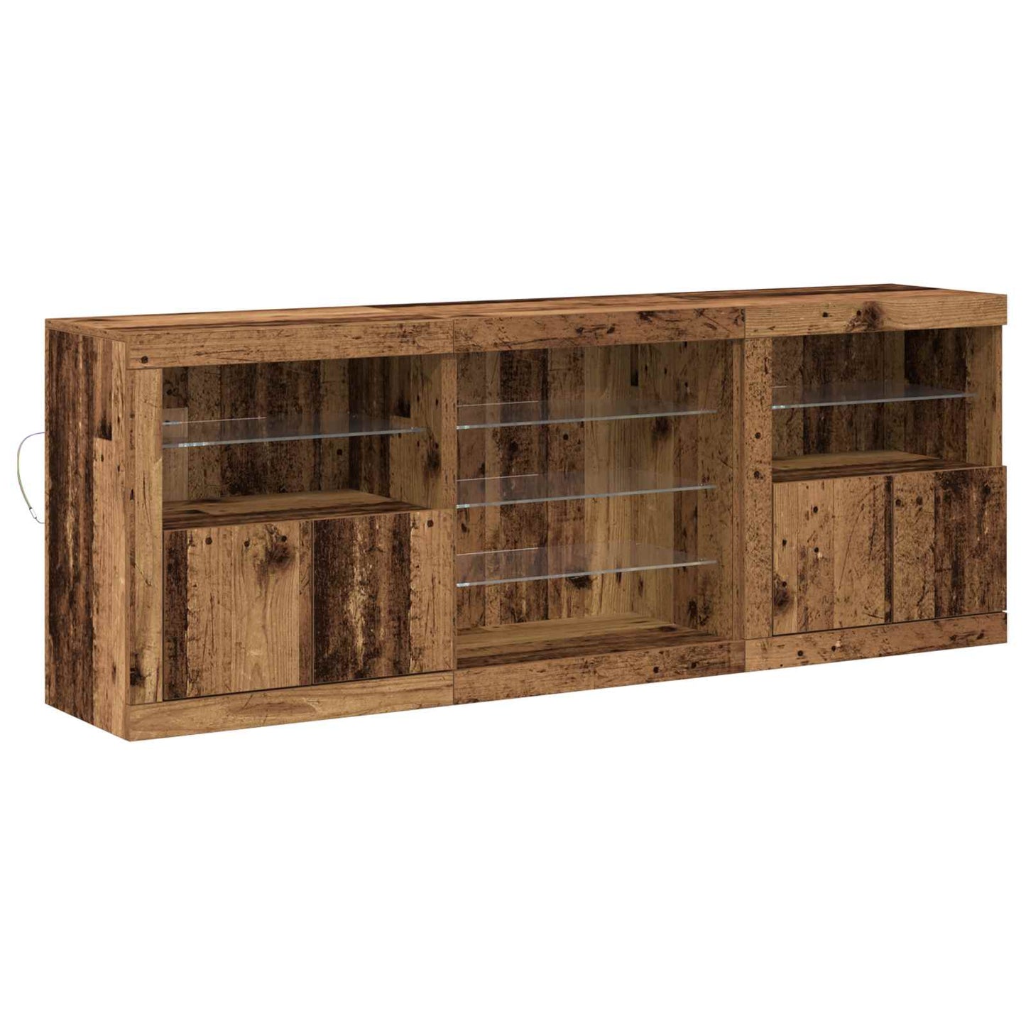 vidaXL LED Sideboard Old Wood 181.5 x 37 x 67 cm Engineered Wood 2