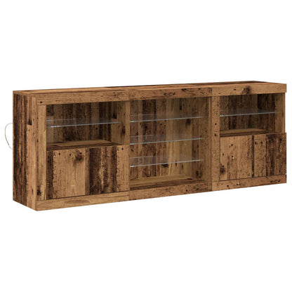 vidaXL LED Sideboard Old Wood 181.5 x 37 x 67 cm Engineered Wood 2
