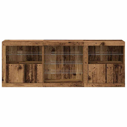 vidaXL LED Sideboard Old Wood 181.5 x 37 x 67 cm Engineered Wood 6