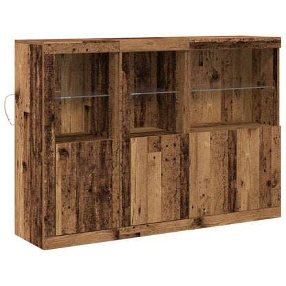 vidaXL LED Sideboard Old Wood 142.5 x 37 x 100 cm Engineered Wood 2