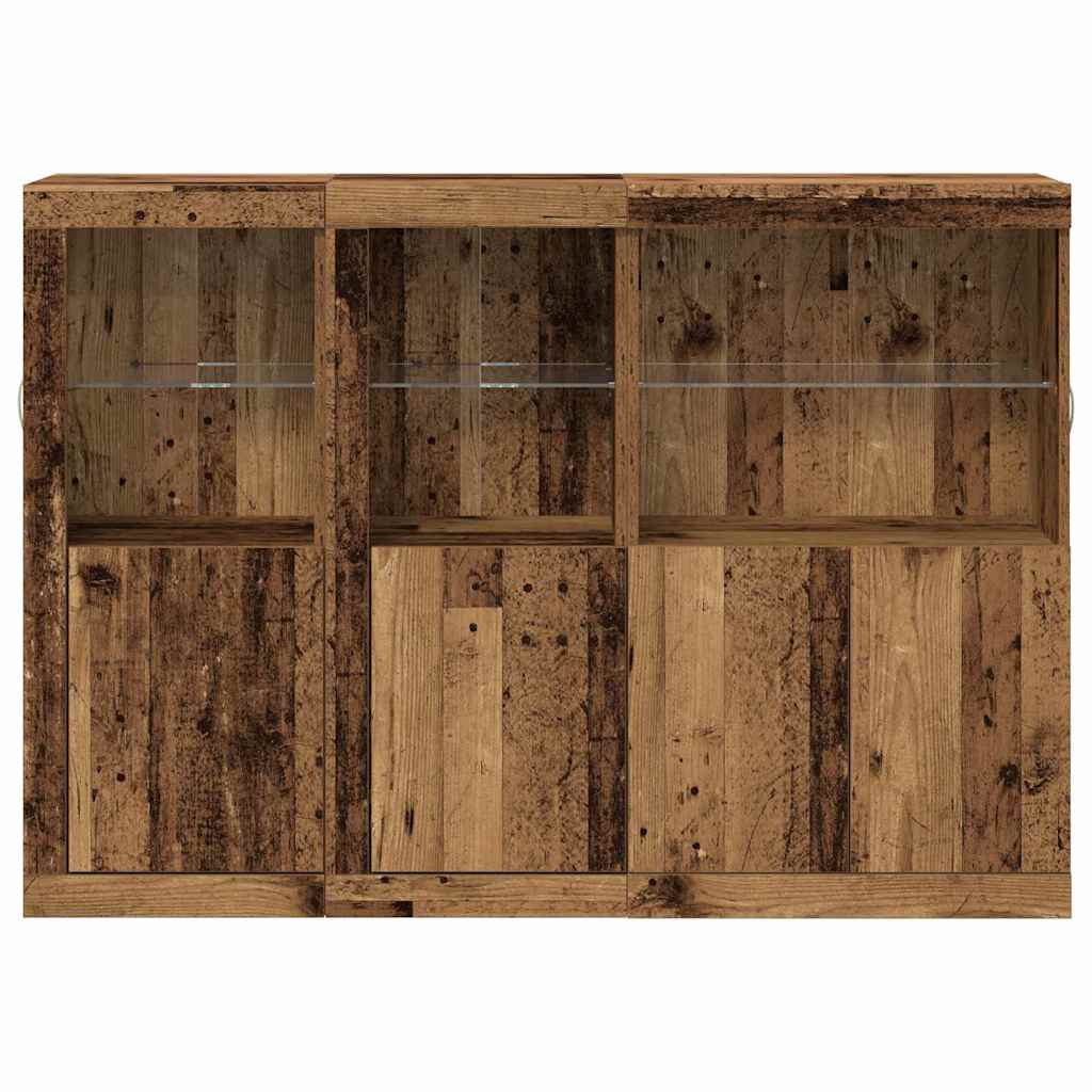 vidaXL LED Sideboard Old Wood 142.5 x 37 x 100 cm Engineered Wood 6