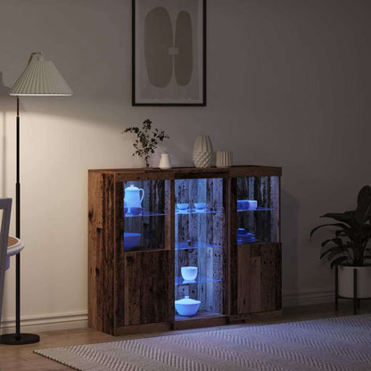 vidaXL LED Sideboard Old Wood 123 x 37 x 100 cm Engineered Wood 5