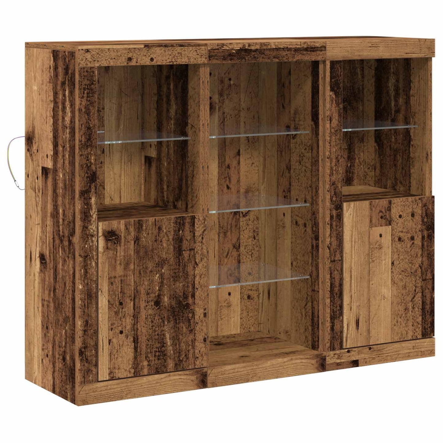 vidaXL LED Sideboard Old Wood 123 x 37 x 100 cm Engineered Wood 2
