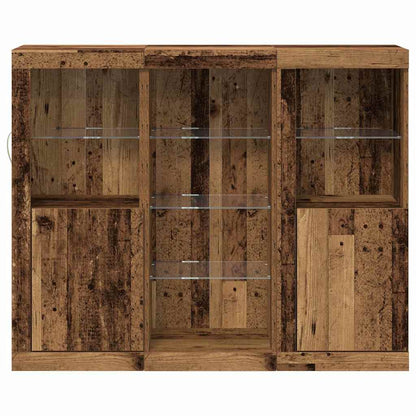 vidaXL LED Sideboard Old Wood 123 x 37 x 100 cm Engineered Wood 6