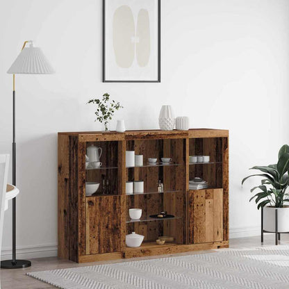 vidaXL Sideboards with LED Lights 3 pcs Engineered Wood
