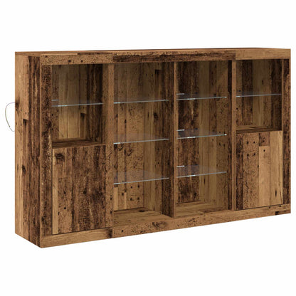 Sideboards with LED Lights 3 pcs Engineered Wood Old wood
