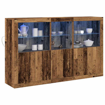 vidaXL LED Sideboard Old Wood 162 x 37 x 100 cm Engineered Wood 3
