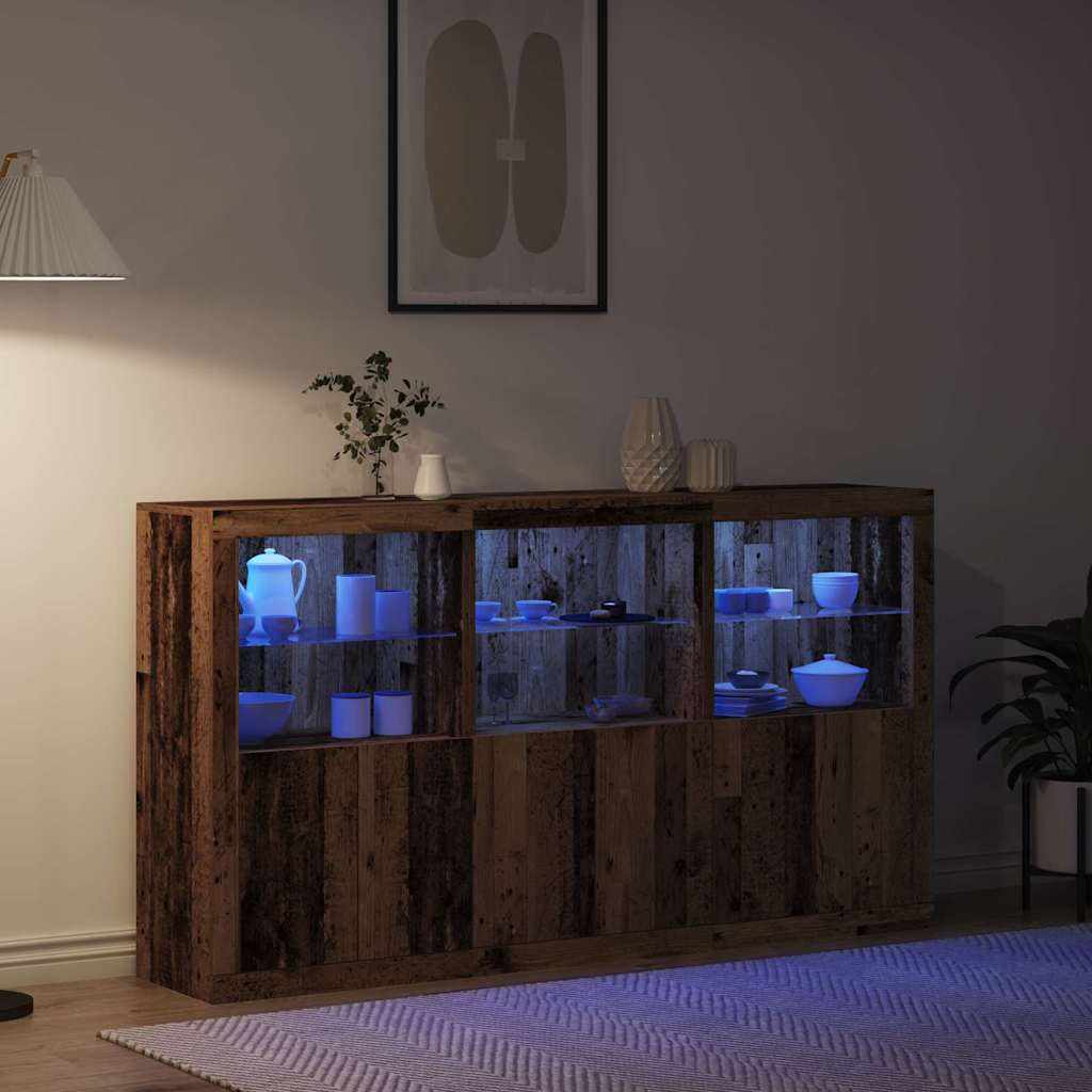 vidaXL LED Sideboard Old Wood 181.5 x 37 x 100 cm Engineered Wood 5