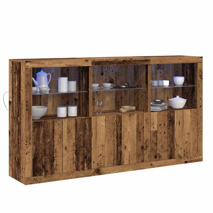 vidaXL LED Sideboard Old Wood 181.5 x 37 x 100 cm Engineered Wood 3