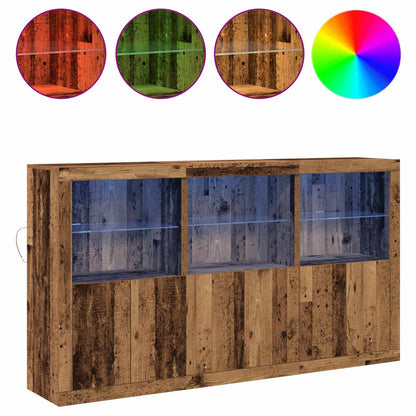 vidaXL LED Sideboard Old Wood 181.5 x 37 x 100 cm Engineered Wood 4