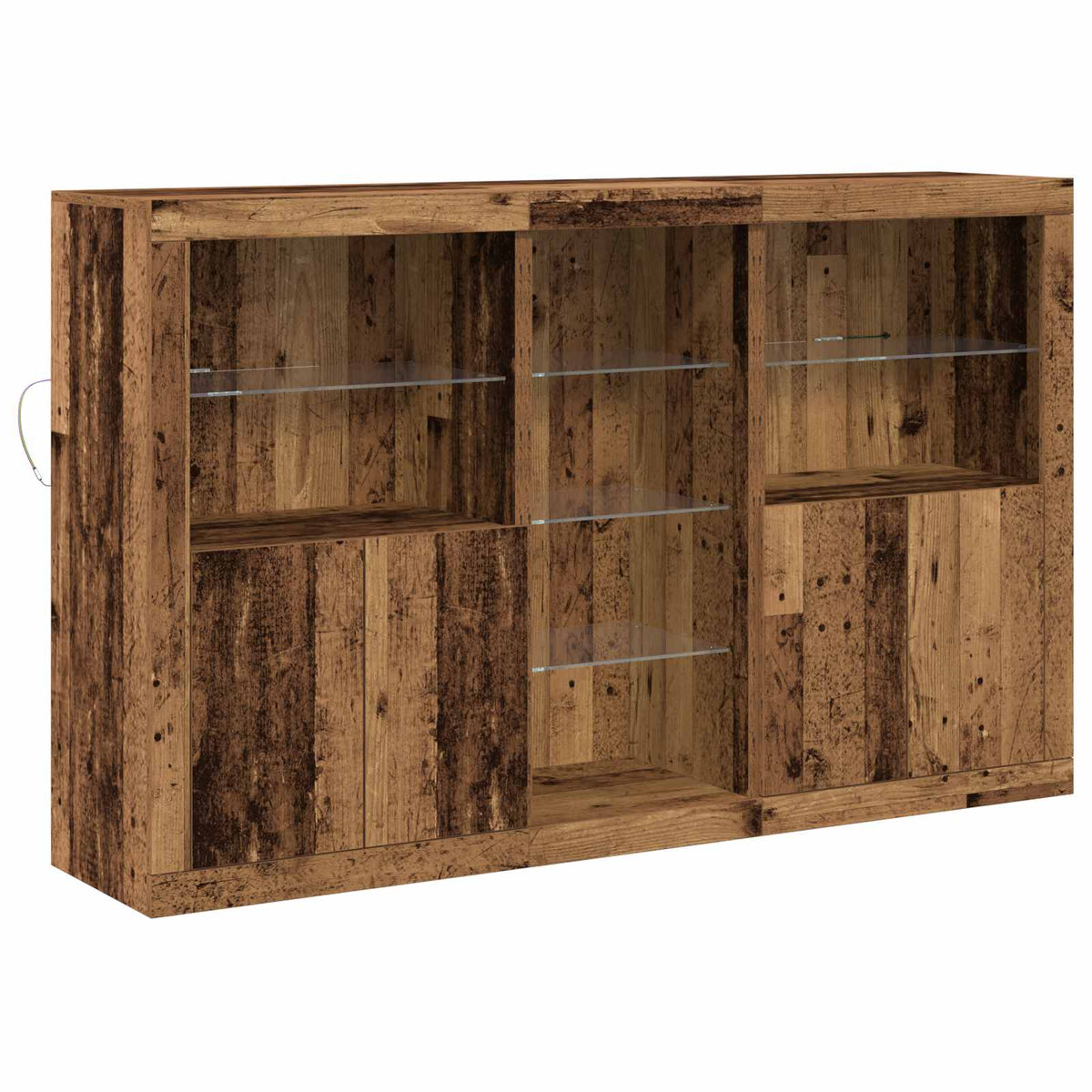 vidaXL LED Sideboard Old Wood 162 x 37 x 100 cm Engineered Wood 2