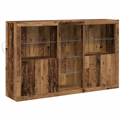 vidaXL LED Sideboard Old Wood 162 x 37 x 100 cm Engineered Wood 2