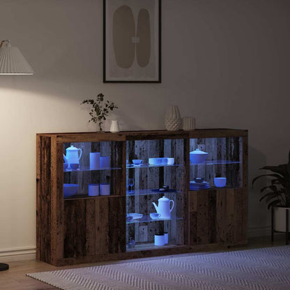 vidaXL LED Sideboard Old Wood 181.5 x 37 x 100 cm Engineered Wood 5
