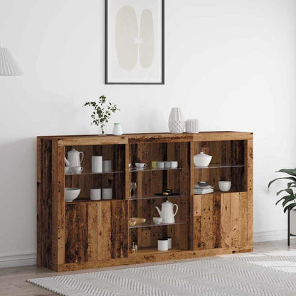 vidaXL LED Sideboard Old Wood 181.5 x 37 x 100 cm Engineered Wood 1